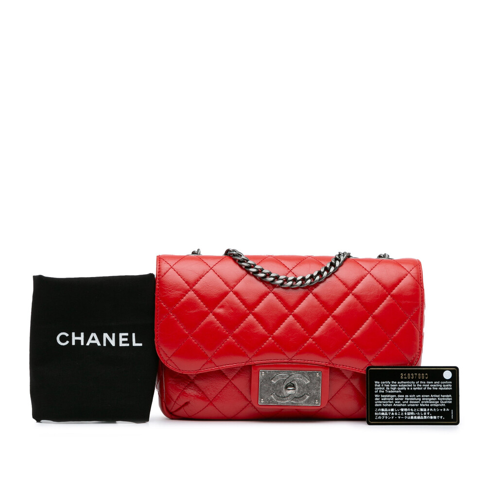Auth Chanel Cc Crinkled Skin Chain Flap #157799C23B - Picture 12 of 12